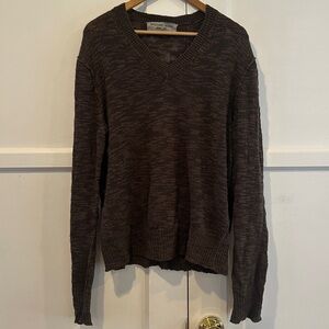 Michael Kors Chocolate Brown V-Neck Knit Sweater